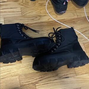 Sleek Black Women's Combat Boots
